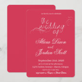 Faire invitation de mariage calligraphié minimalis (Devant / Derrière)