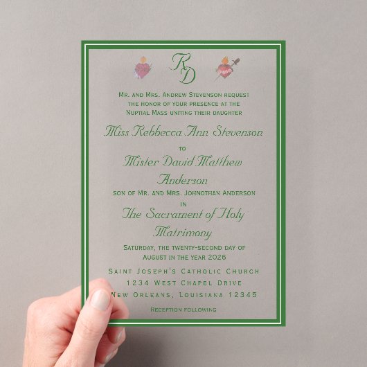 Faire invitation de mariage catholique Deux cœurs (In situ (ordinateur de poche))