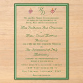 Faire invitation de mariage catholique Deux cœurs (Recto)
