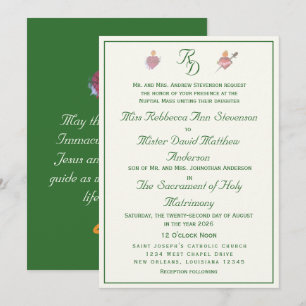 Faire invitation de mariage catholique Deux Cœurs