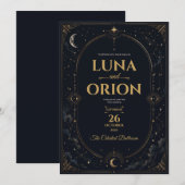 Faire invitation de mariage céleste sombre (Devant / Derrière)