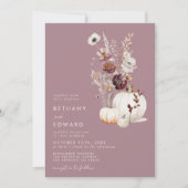 Faire invitation de mariage citrouille florale aut (Devant)