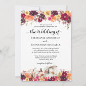 Faire invitation de mariage citrouille florale aut (Devant)