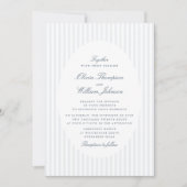 Faire invitation de mariage classique à rayures ve (Devant)