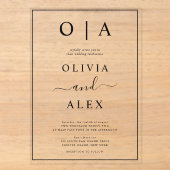 Faire invitation de mariage classique noir et blan (Recto)