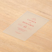 Faire invitation de mariage corail crème (Poser)
