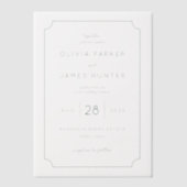 Faire invitation de mariage crème élégant (Recto)