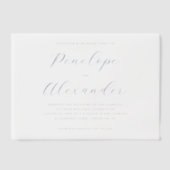 Faire invitation de mariage cursive bleu marine (Recto)