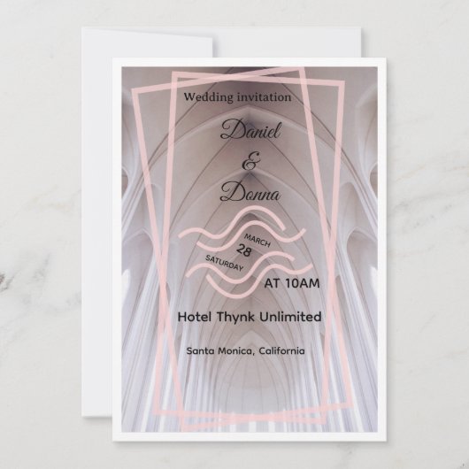 Faire invitation de mariage de cathédrale | Blush  (Devant)