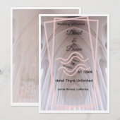 Faire invitation de mariage de cathédrale | Blush  (Devant / Derrière)
