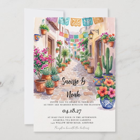 Faire invitation de mariage de destination au Mexi (Devant)