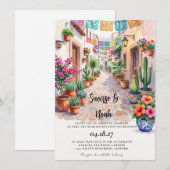 Faire invitation de mariage de destination au Mexi (Devant / Derrière)