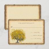 Faire invitation de mariage de l'arbre de cœur jau (Devant / Derrière)