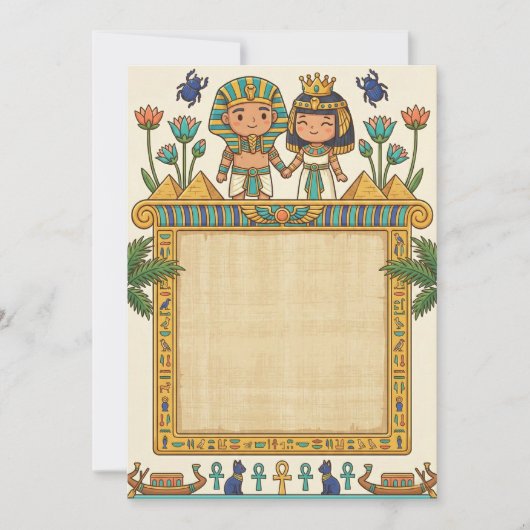 Faire invitation de mariage de Pharaon égyptien an (Devant)