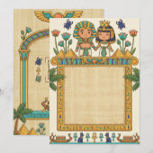 Faire invitation de mariage de Pharaon égyptien an (Devant / Derrière)