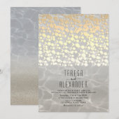 Faire invitation de mariage de plage en or (Devant / Derrière)