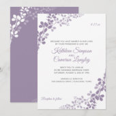 Faire invitation de mariage de vignes | Violet cla (Devant / Derrière)