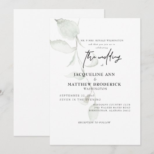 Faire invitation de mariage des parents de la mari (Devant / Derrière)
