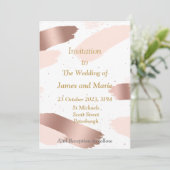 Faire invitation de mariage, éclaboussure rose (Debout devant)