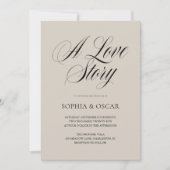 Faire invitation de mariage | Écriture minimaliste (Devant)