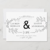 Faire invitation de mariage élégant de botanique (Devant)