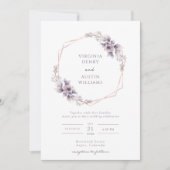 Faire invitation de mariage élégant violet (Devant)
