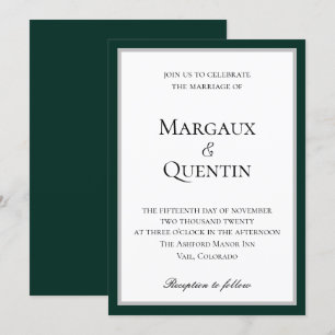 Faire invitation de mariage Émeraude et Argent