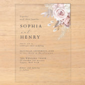 Faire invitation de mariage en acrylic avec fleurs (Recto)
