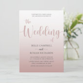 Faire invitation de mariage en calligraphie à l'or (Debout devant)
