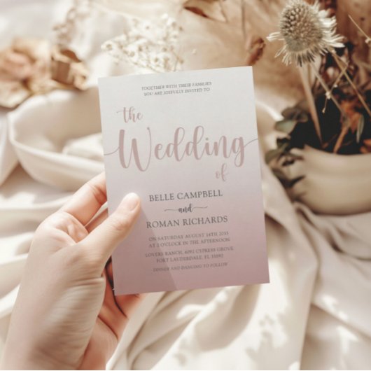 Faire invitation de mariage en calligraphie à l'or