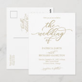 Faire invitation de mariage en calligraphie dorée (Devant / Derrière)