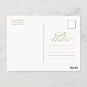 Faire invitation de mariage en calligraphie dorée (Dos)