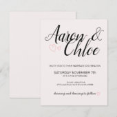 Faire invitation de mariage en calligraphie minima (Devant / Derrière)