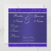 Faire invitation de mariage en cristal BLEU (Dos)