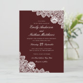 Faire invitation de mariage en dentelle blanche de (Debout devant)