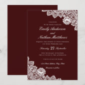 Faire invitation de mariage en dentelle blanche de (Devant / Derrière)