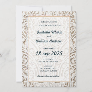 Faire invitation de mariage en dentelle d'ivoire