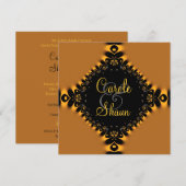 Faire invitation de mariage en dentelle d'or (Devant / Derrière)