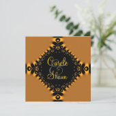Faire invitation de mariage en dentelle d'or (Debout devant)