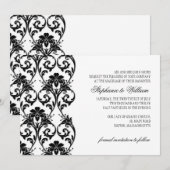 Faire invitation de mariage en dentelle noire vint (Devant / Derrière)