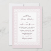Faire invitation de mariage en dentelle rose (Devant)