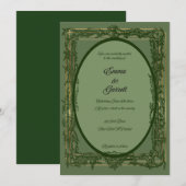 Faire invitation de mariage en filigrane vert (Devant / Derrière)