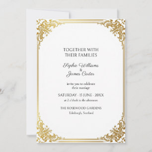 Faire invitation de mariage en filigrane vintage o