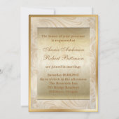 Faire invitation de mariage en or champagne damass (Dos)