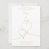 Faire invitation de mariage en or élégant (Devant)