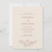 Faire invitation de mariage en terracotta (Devant)