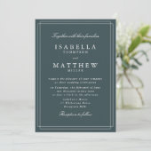 Faire invitation de mariage encadrée sarcelle prof (Debout devant)