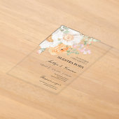 Faire invitation de mariage espagnol à fleurs blan (Poser)
