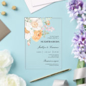 Faire invitation de mariage espagnol à fleurs blan (Insitu (Mariage))