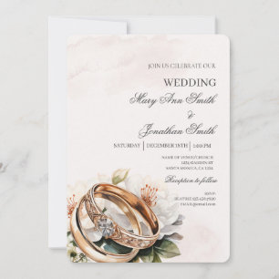 Faire invitation de mariage espagnol floral blanc
